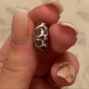 Pandora Brown and White Swirls Murano charm